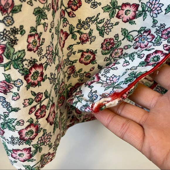 Vintage Victoria's Secrets Pajama Floral Button Front Top Blouse Women's Large - Picture 8 of 12